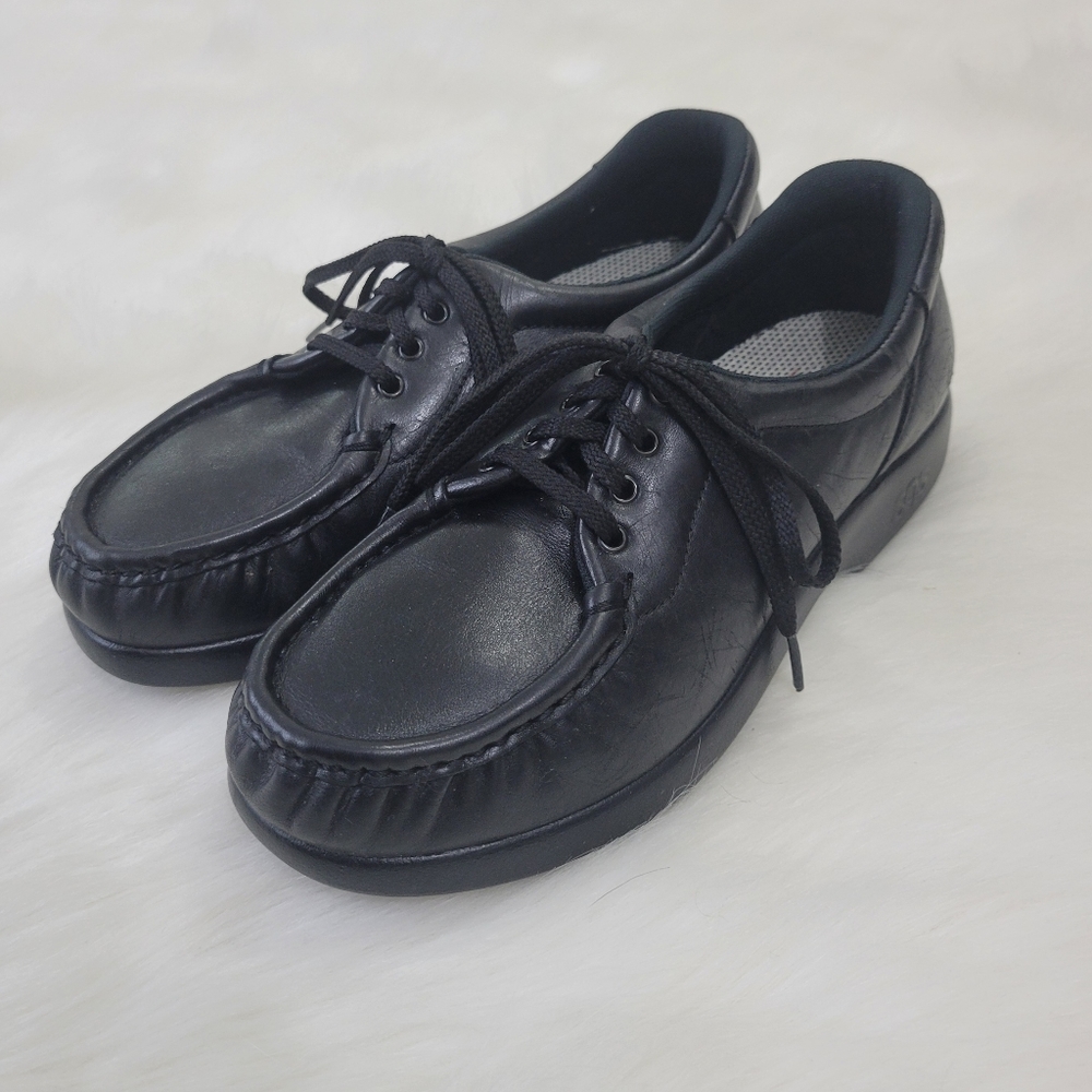 SAS Black Take Time Lace Up Loafers Women's 7 - Picture 3 of 6